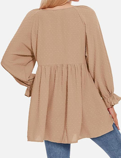 Ruffle Sleeve Shirt Blouse