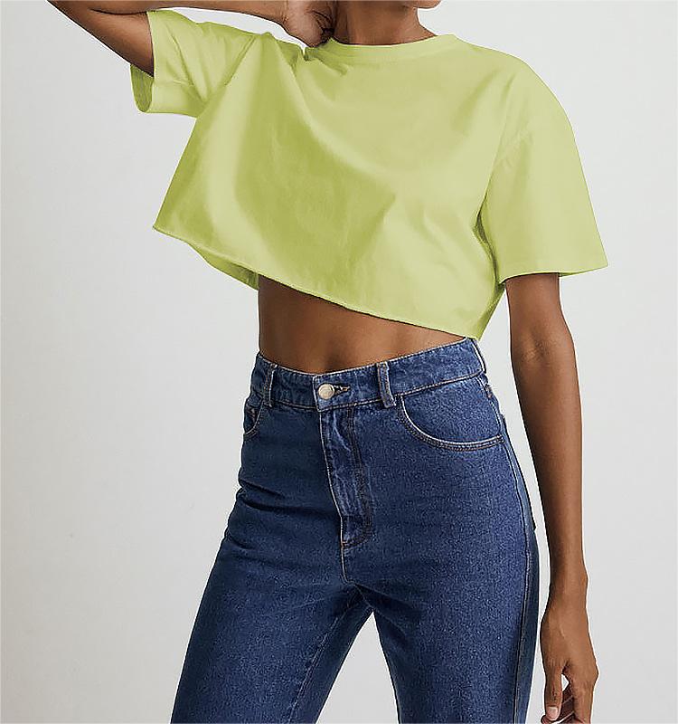 Solid Cropped Boxy Top