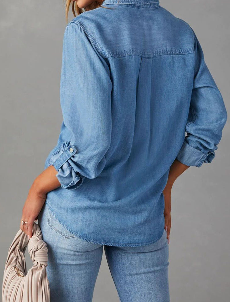 Long-Sleeve Denim Shirt