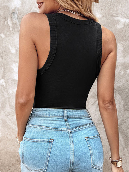 Solid Cropped Tank Top