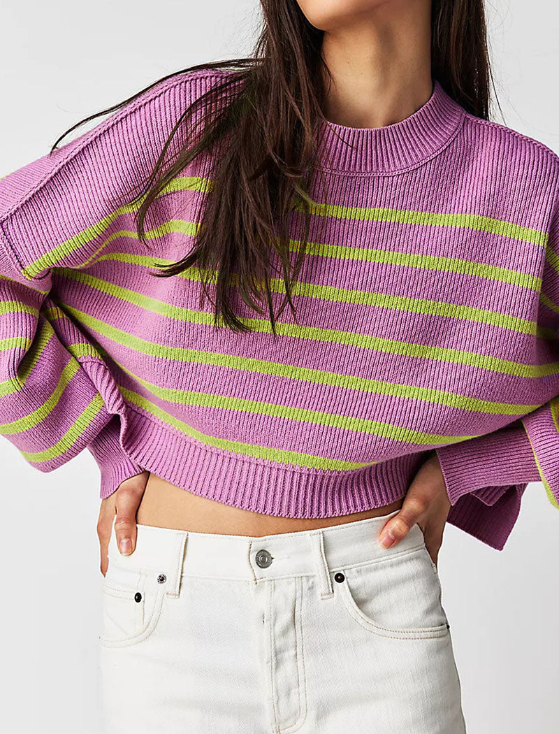 Cropped Striped Sweater