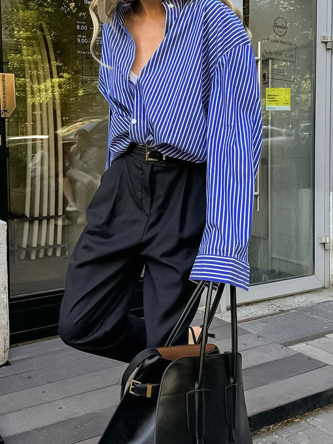 Striped Button-Up Shirt