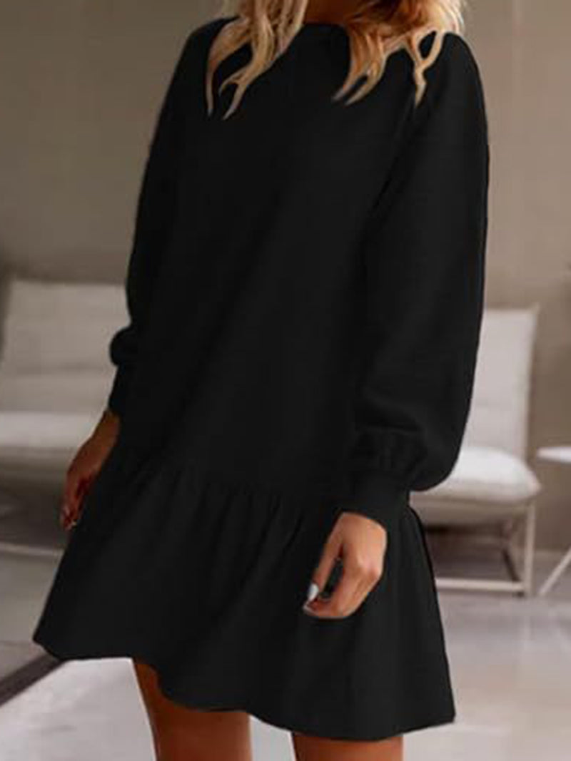 Tiered Long-Sleeve Mini Dress