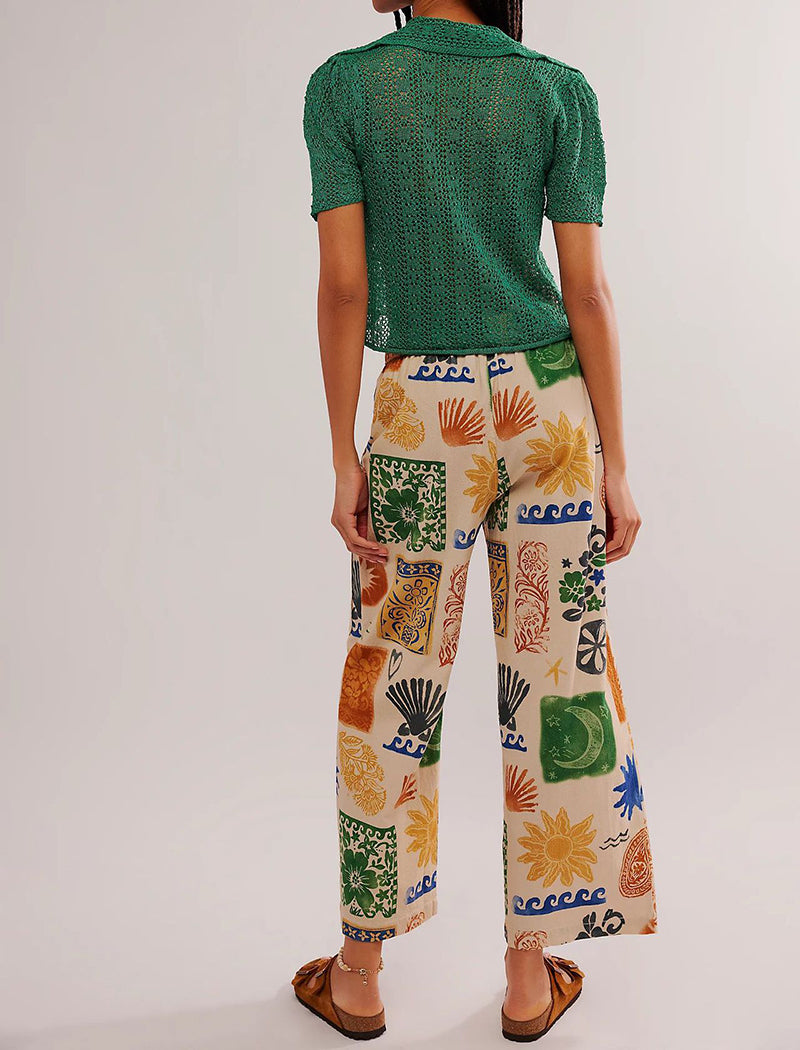 Floral Print Casual Pants