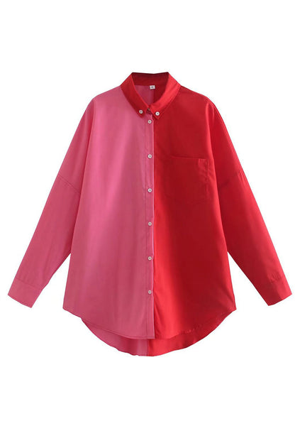 Colorblock Button-Front Shirt