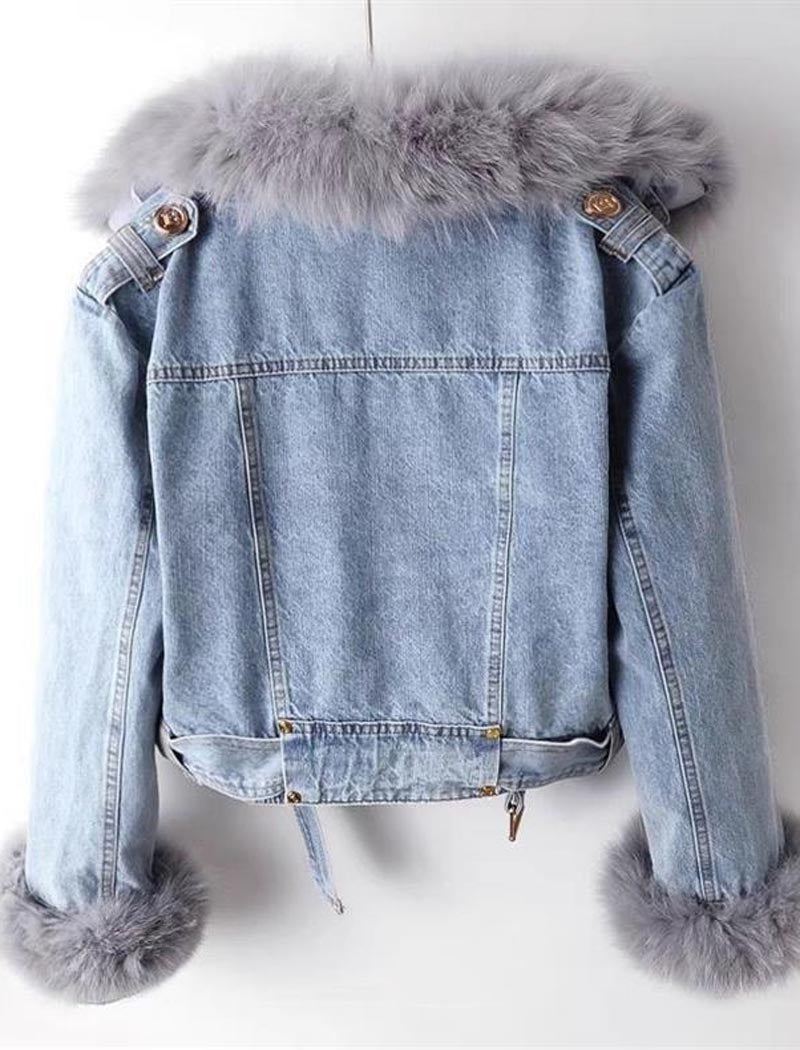 Faux Fur Denim Jacket