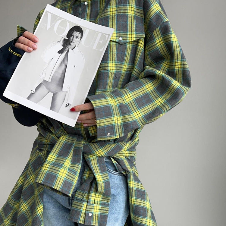 Plaid Button-Front Shirt