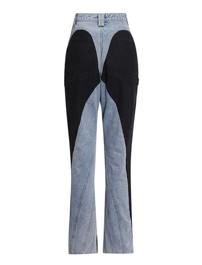 High-Rise Colorblock Jeans