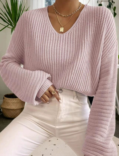Loose Fit Ribbed Knit Pullover