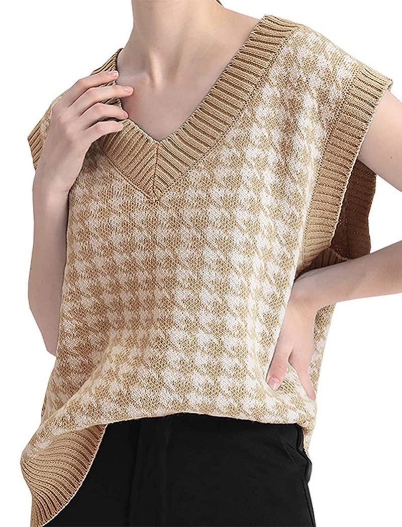 Houndstooth Knit Vest
