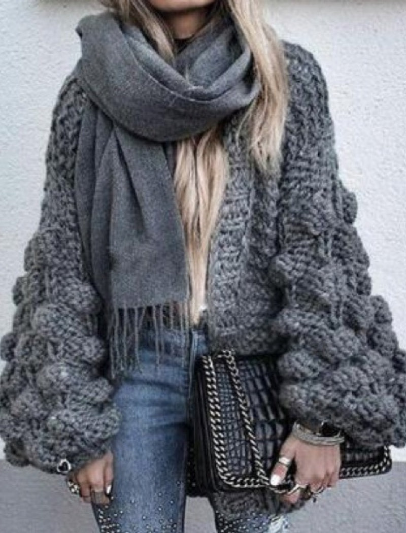 Chunky Knit Open-Front Cardigan