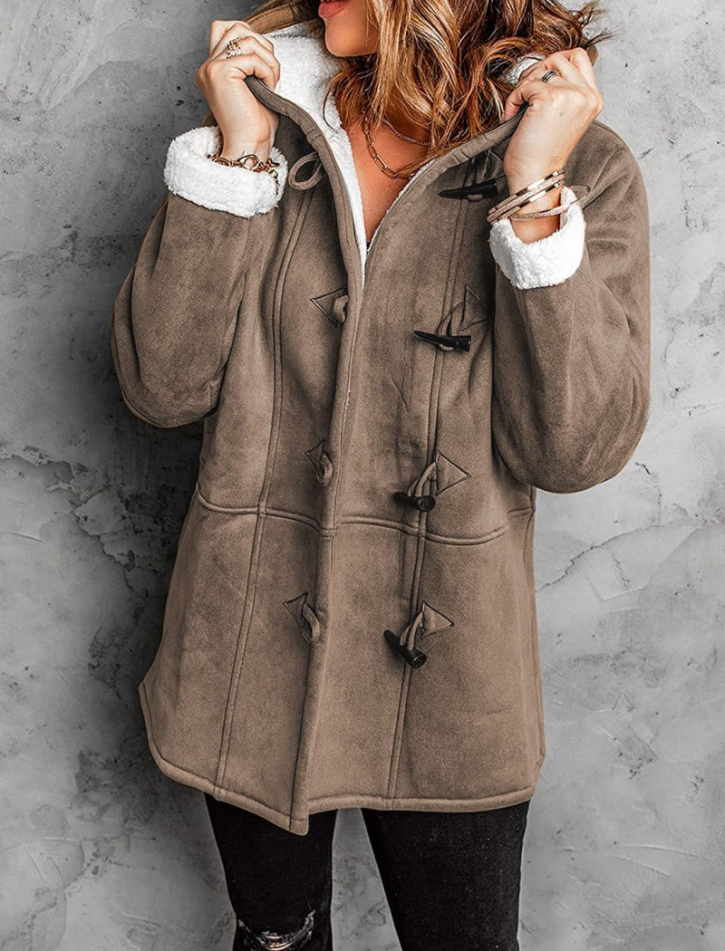 Sherpa-Lined Toggle Closure Coat