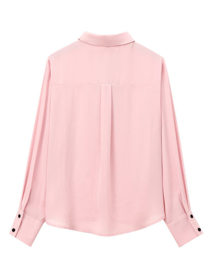 Bow Accent Long Sleeve Blouse