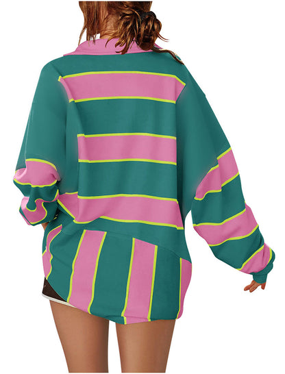 Striped Oversized Polo Top