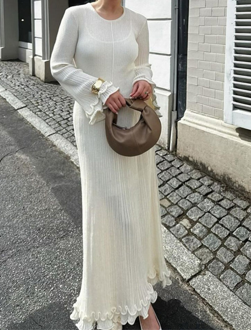 Elegant Ribbed Maxi Dress