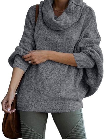 Oversized Cowl Neck Knit Sweater