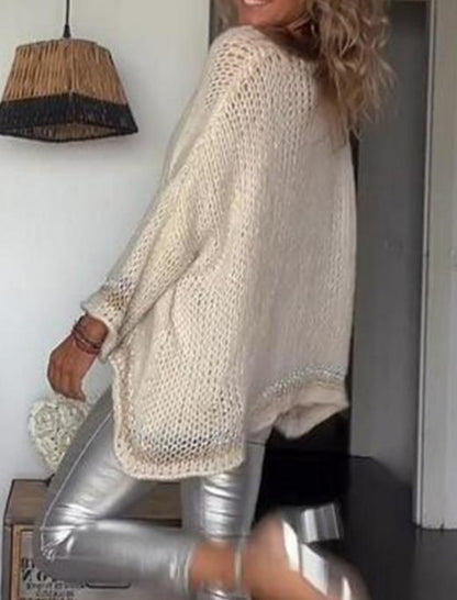 Loose Knit V-Neck Sweater