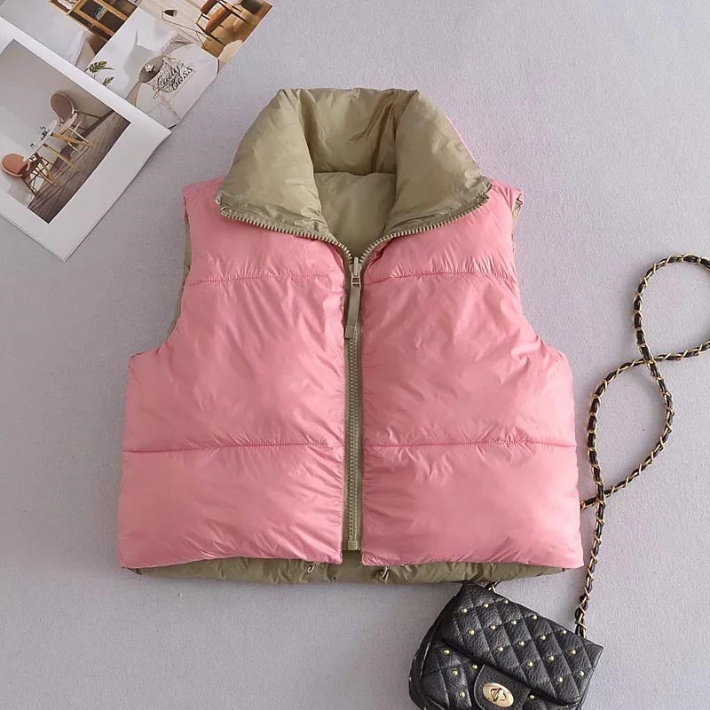 Sleeveless Padded Zip-Up Vest
