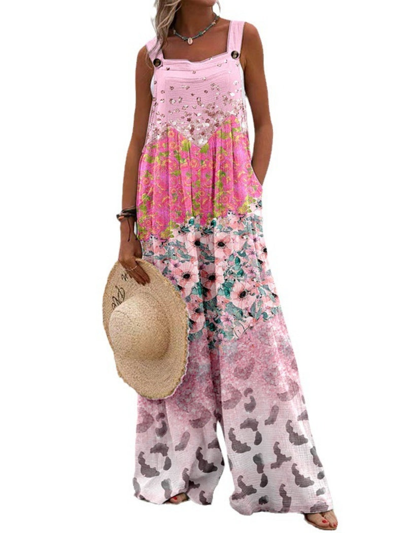 Floral Print Wide-Leg Jumpsuit