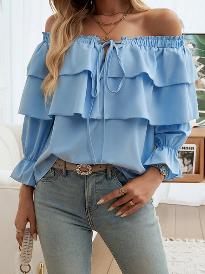 Off-the-Shoulder Ruffle Layered Top