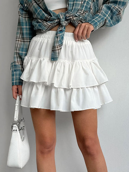 Tiered Ruffle Mini Skirt