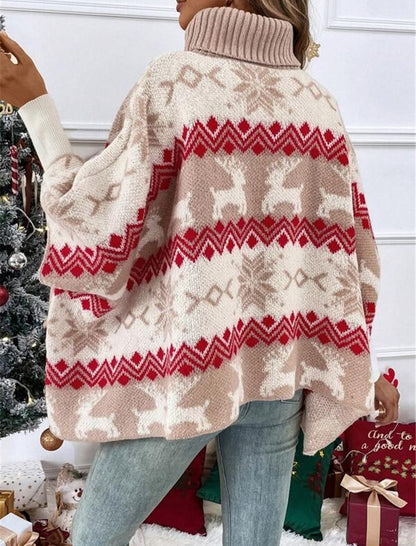 Reindeer Print Oversized Sweater