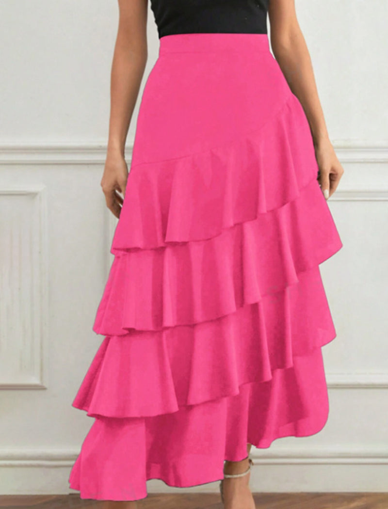 Tiered Ruffle Maxi Skirt