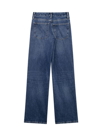 High-Waisted Wide-Leg Jeans with Side Stripes