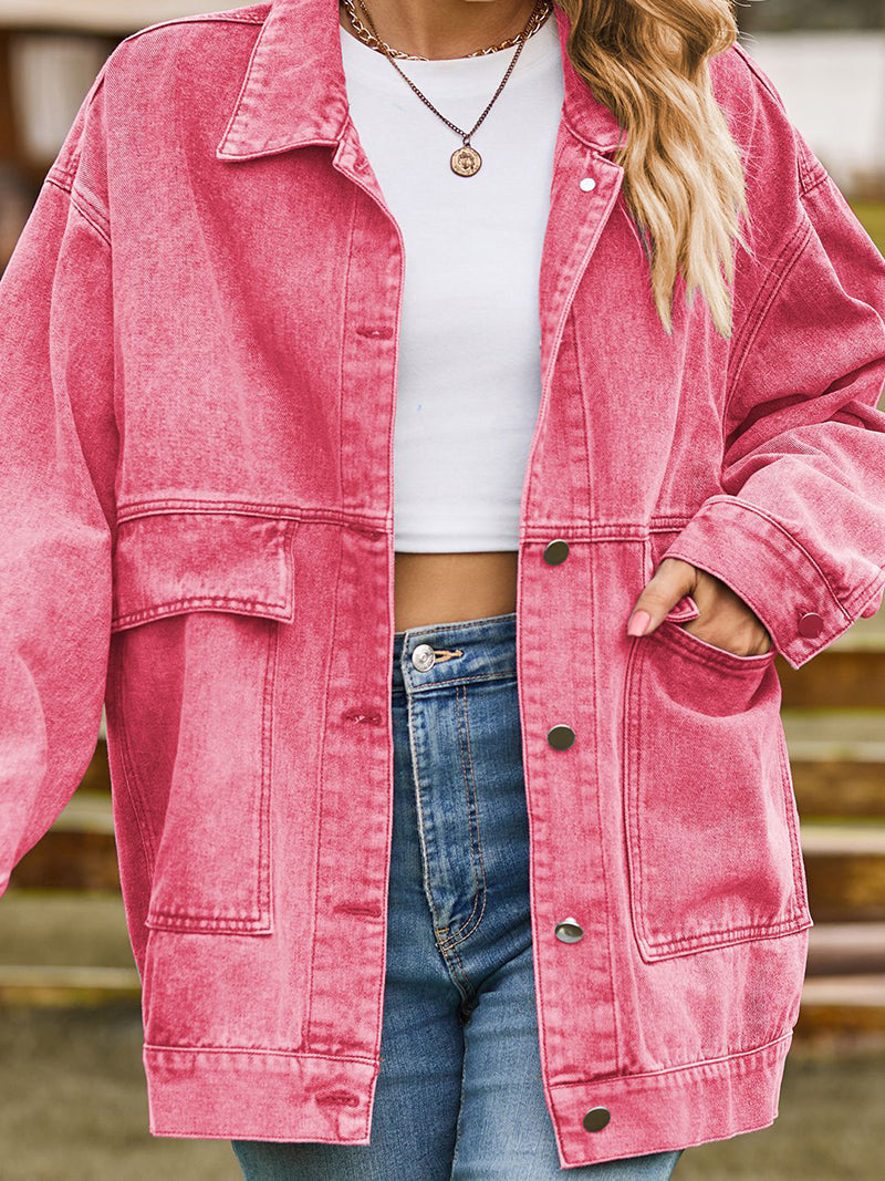 Oversized Button-Up Denim Jacket