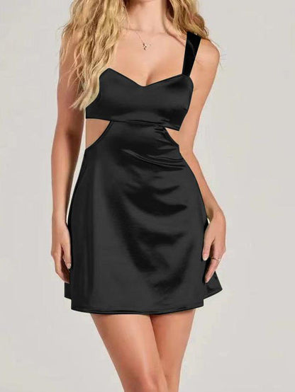 Cutout Satin Mini Dress