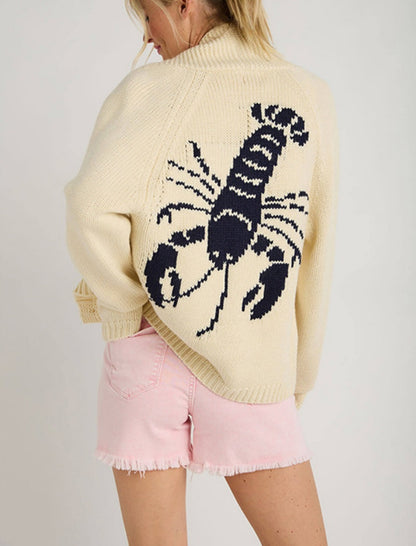 Lobster Pattern Knit Sweater