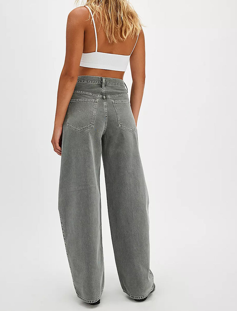 High-Waisted Loose Fit Jeans