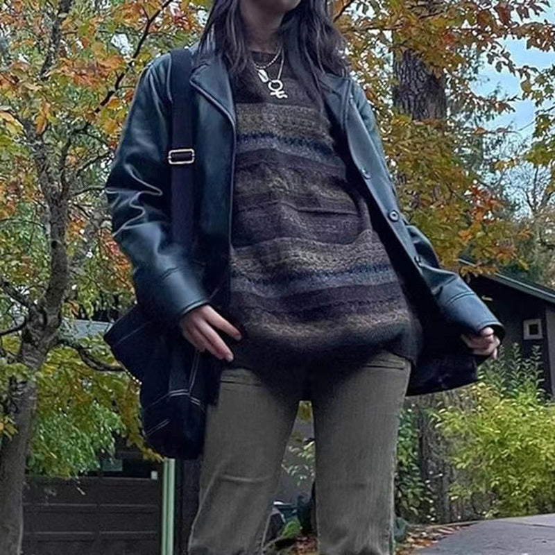 Casual Striped Long Sleeve Sweater