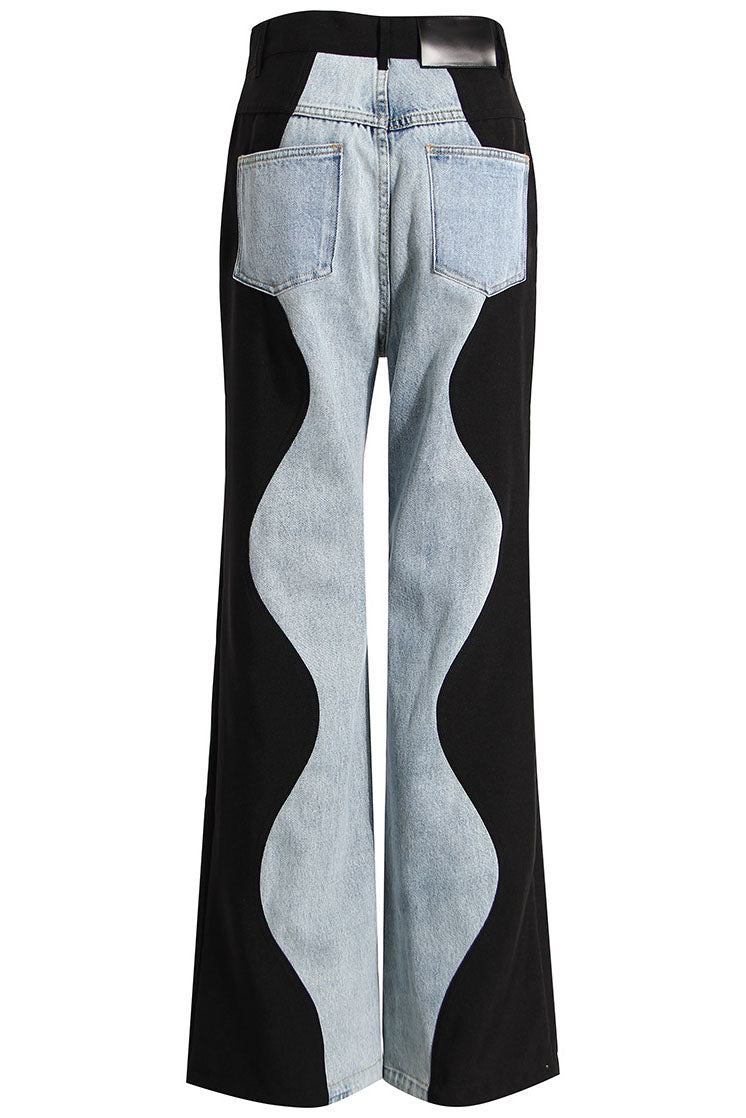 Colorblock Wide-Leg Pants