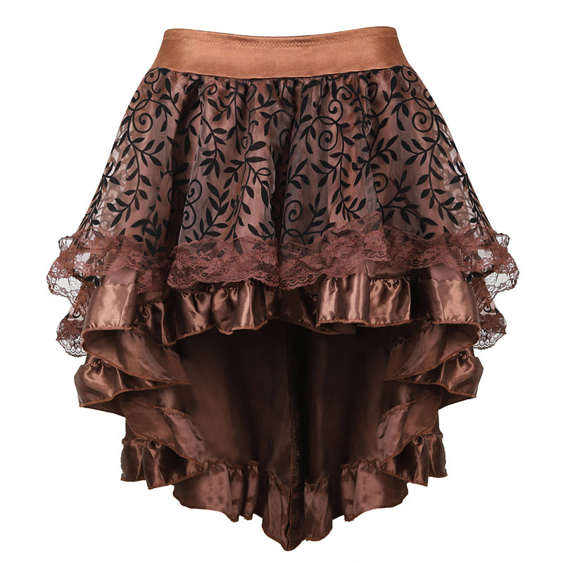 High-Low Ruffle Lace Skirt