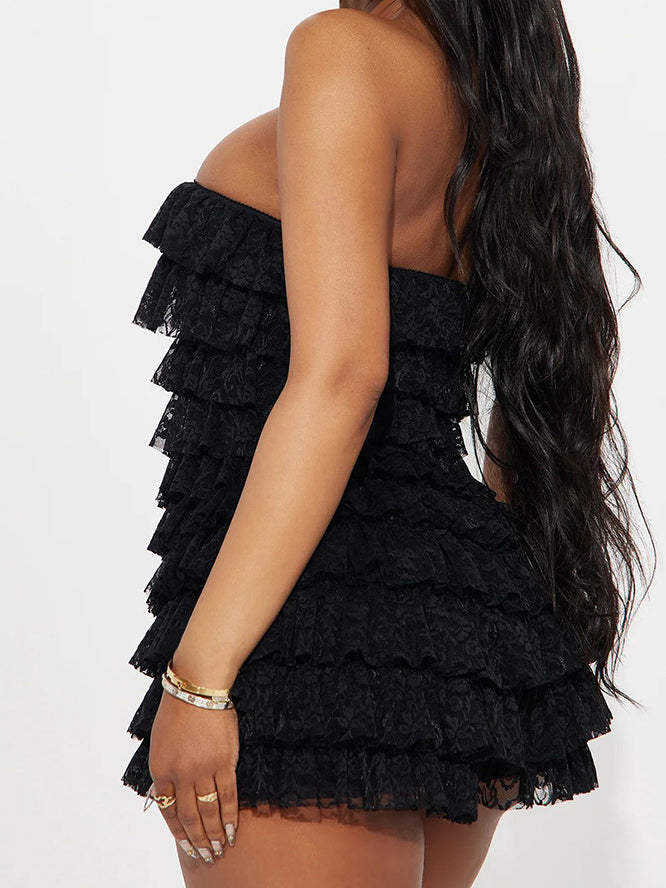 One-Shoulder Ruffle Romper