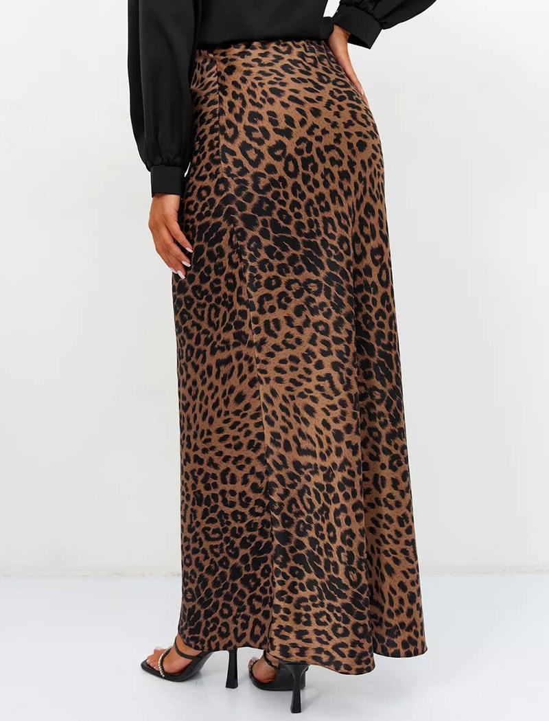 Leopard Print Maxi Skirt