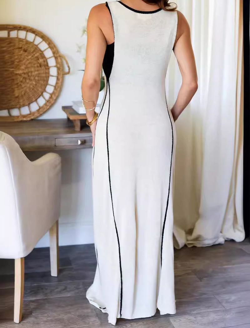 Tie-Front Sleeveless Maxi Dress