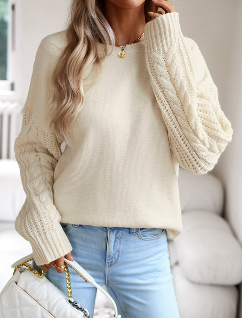 Crewneck Long Sleeve Knit Top