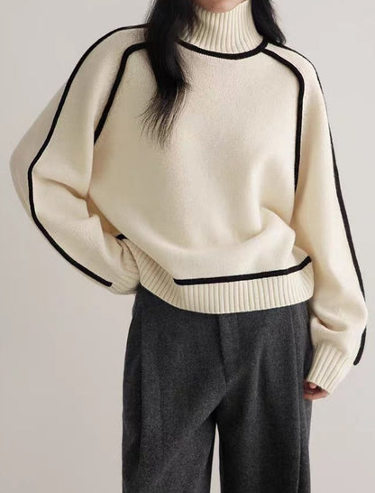 Relaxed Fit Pullover Knit Sweater