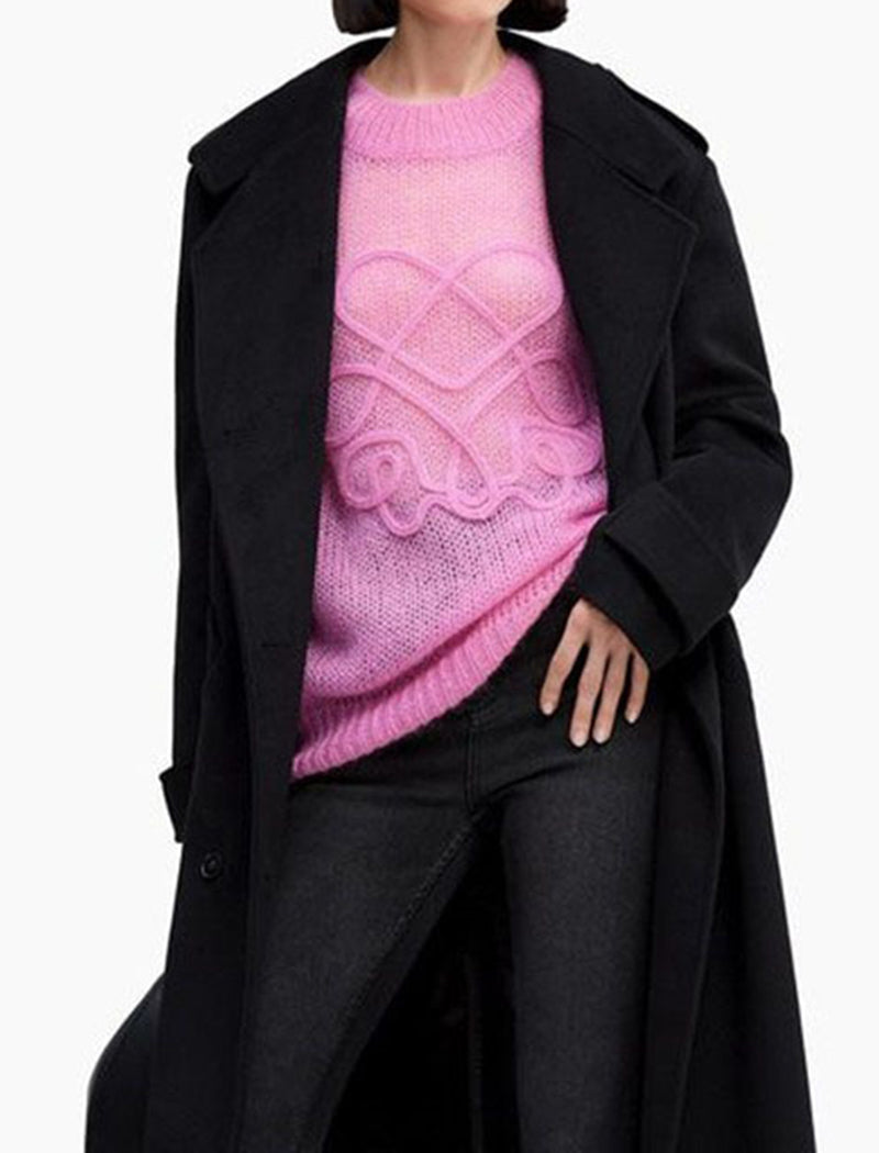 Oversized Graphic Embossed Sweater