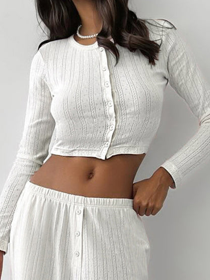 Cropped Button-Up Top