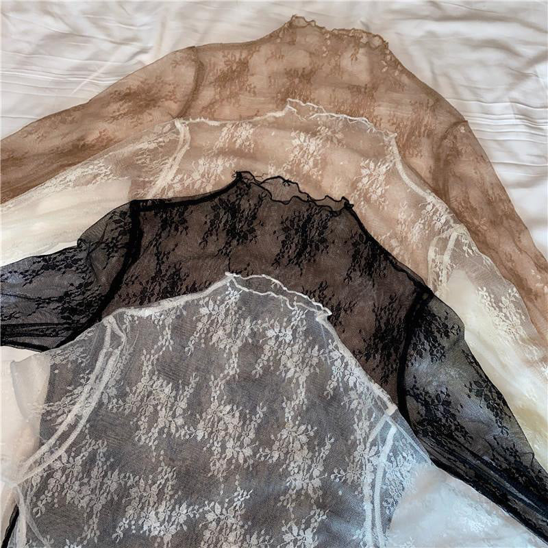 Sheer Lace Long Sleeve Top