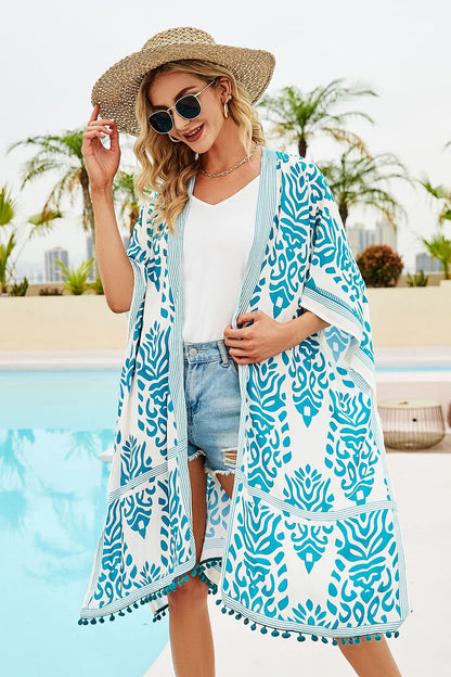 Printed Kimono Cover-Up