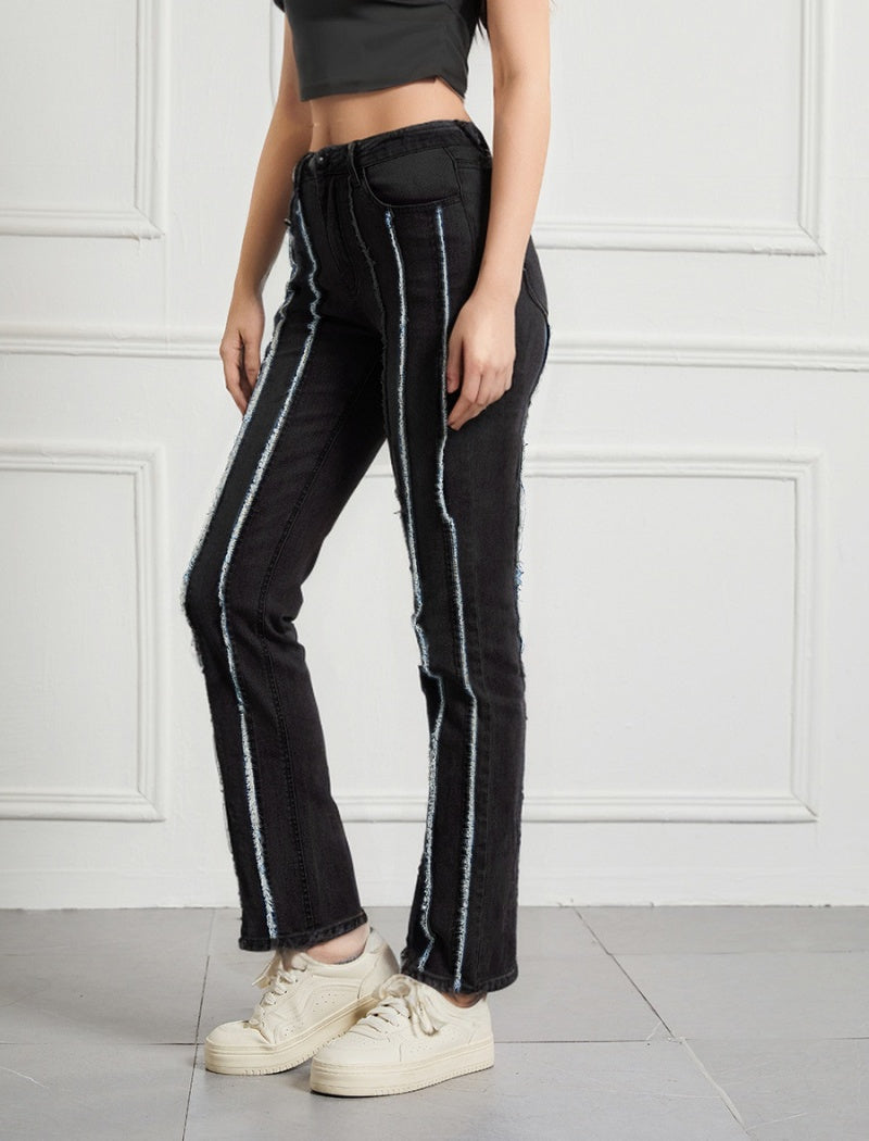 Striped Denim Pants