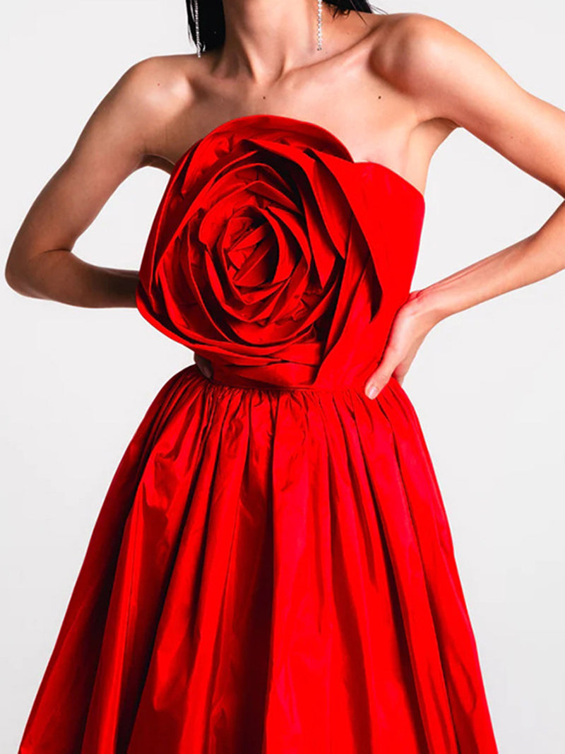 Strapless Rose Maxi Dress