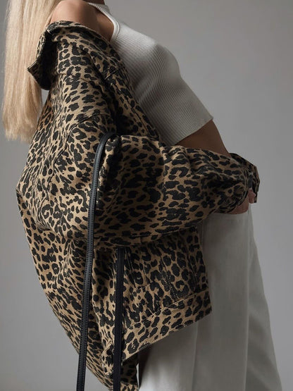 Leopard Print Oversized Jacket