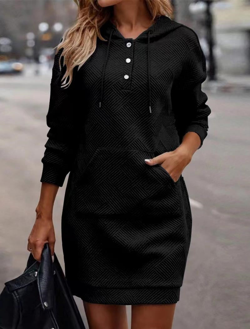 Casual Hooded Mini Dress