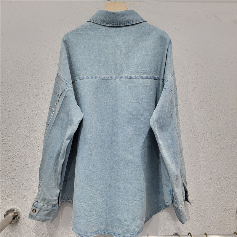 Rhinestone Denim Shirt