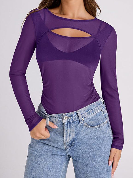 Cutout Long Sleeve Top